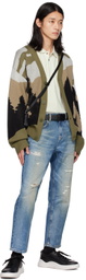 Hugo Khaki Patch Cardigan