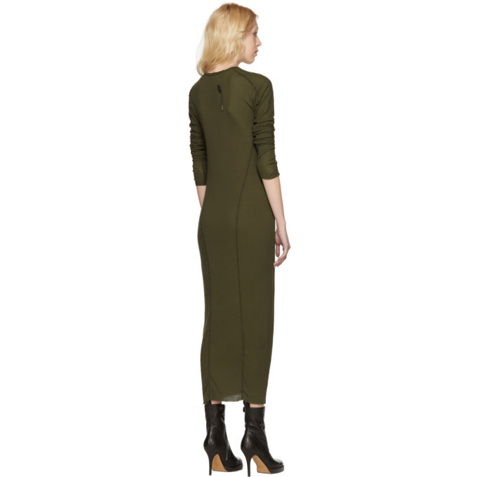 Boris Bidjan Saberi Green Long Sleeve T-Shirt Dress