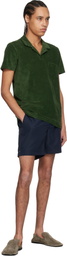 Orlebar Brown Green Terry Towelling Polo