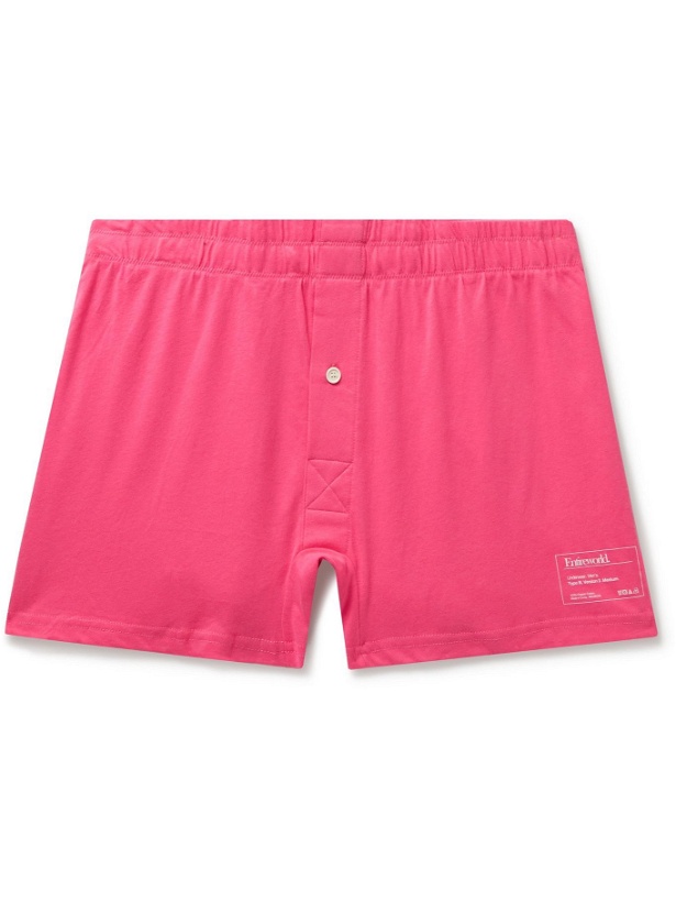 Photo: Entireworld - Type B Version 2 Slim-Fit Organic Cotton-Jersey Boxer Shorts - Pink