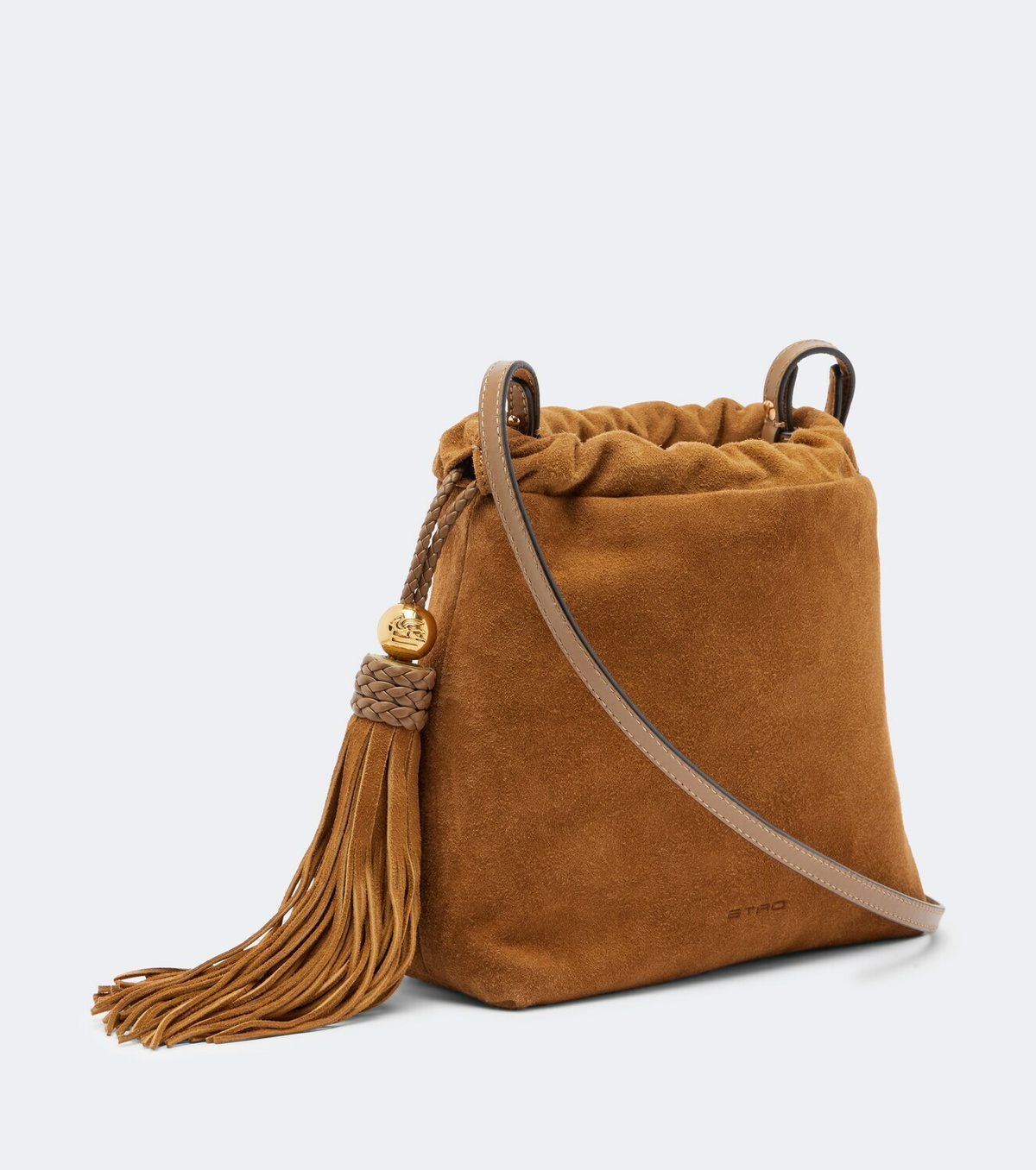 Etro Kalispera Small embroidered suede clutch
