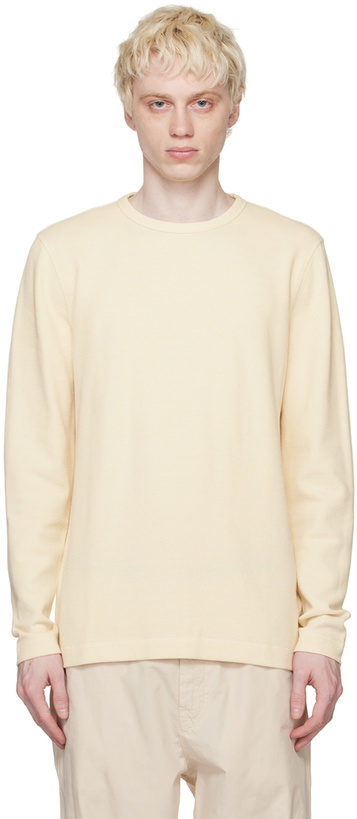 Photo: BOSS Beige Structured Long Sleeve T-Shirt