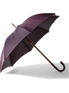 Francesco Maglia - Striped Chestnut Wood-Handle Umbrella