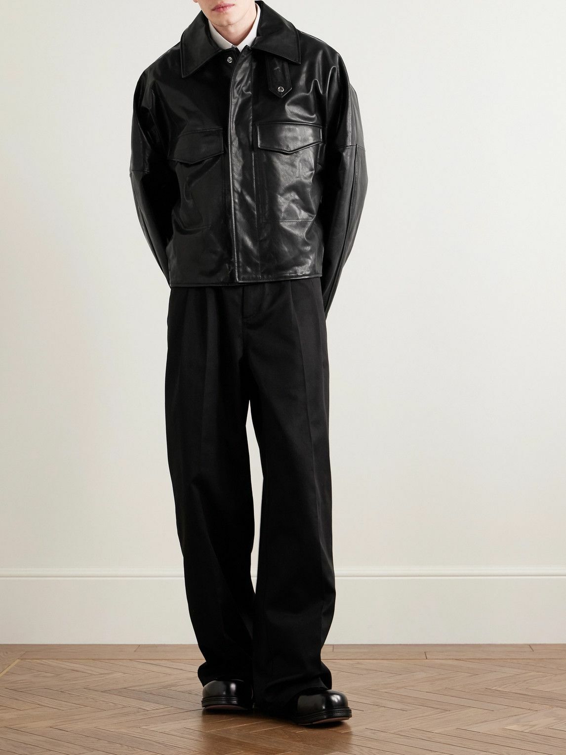 Entire Studios - Cache Cropped Leather Jacket - Black Entire
