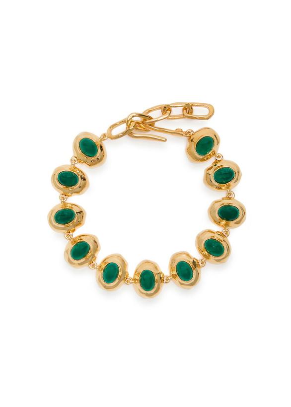 Photo: Joanna Laura Constantine Oval Cabochon 18kt Gold-plated Bracelet - One Size
