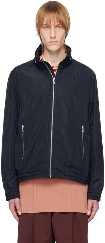 Photo: Dries Van Noten Navy Hooded Jacket