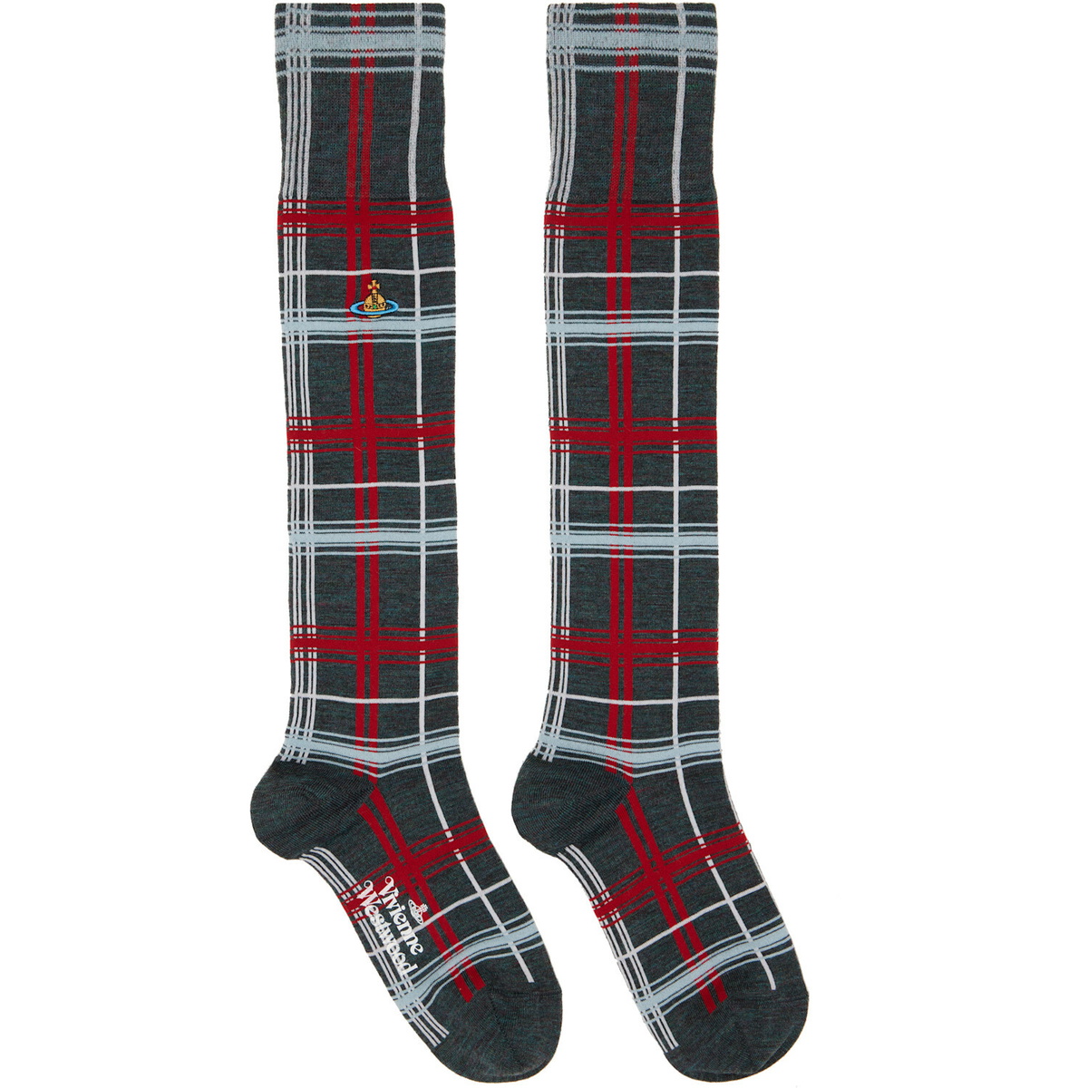 Vivienne Westwood Gray Multicheck Socks