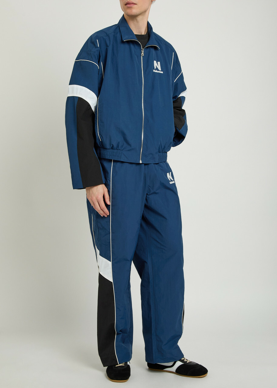 Nahmias Warm Up Panelled Shell Track Pants Blue