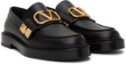 Valentino Garavani Black Stud Sign Loafers