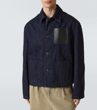 Loewe Leather-trimmed denim jacket