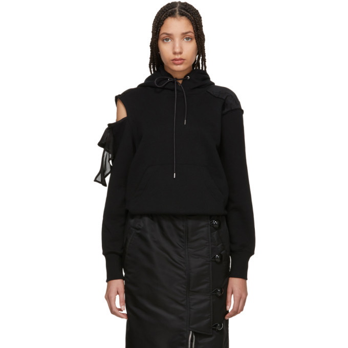 Photo: Sacai Black cut-Out Shoulder Hoodie