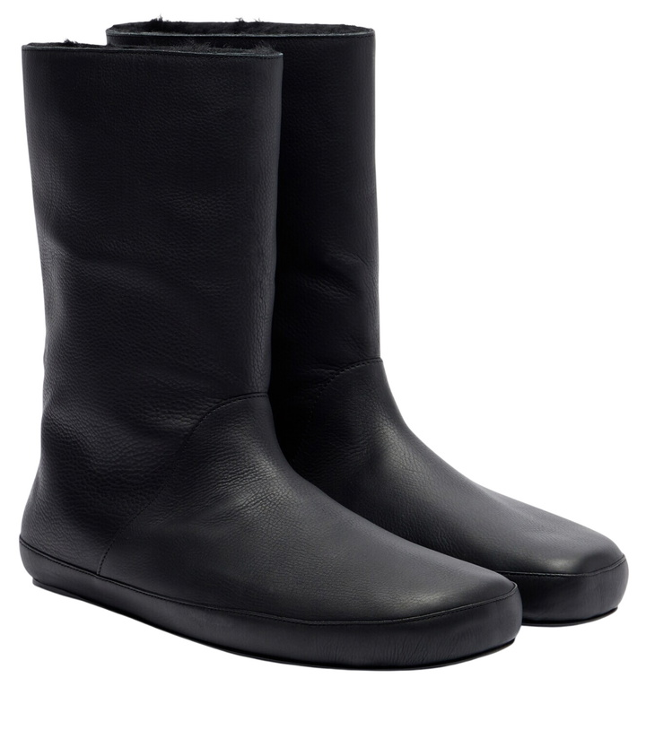 Photo: The Row Toni shearling-lined leather ankle boots