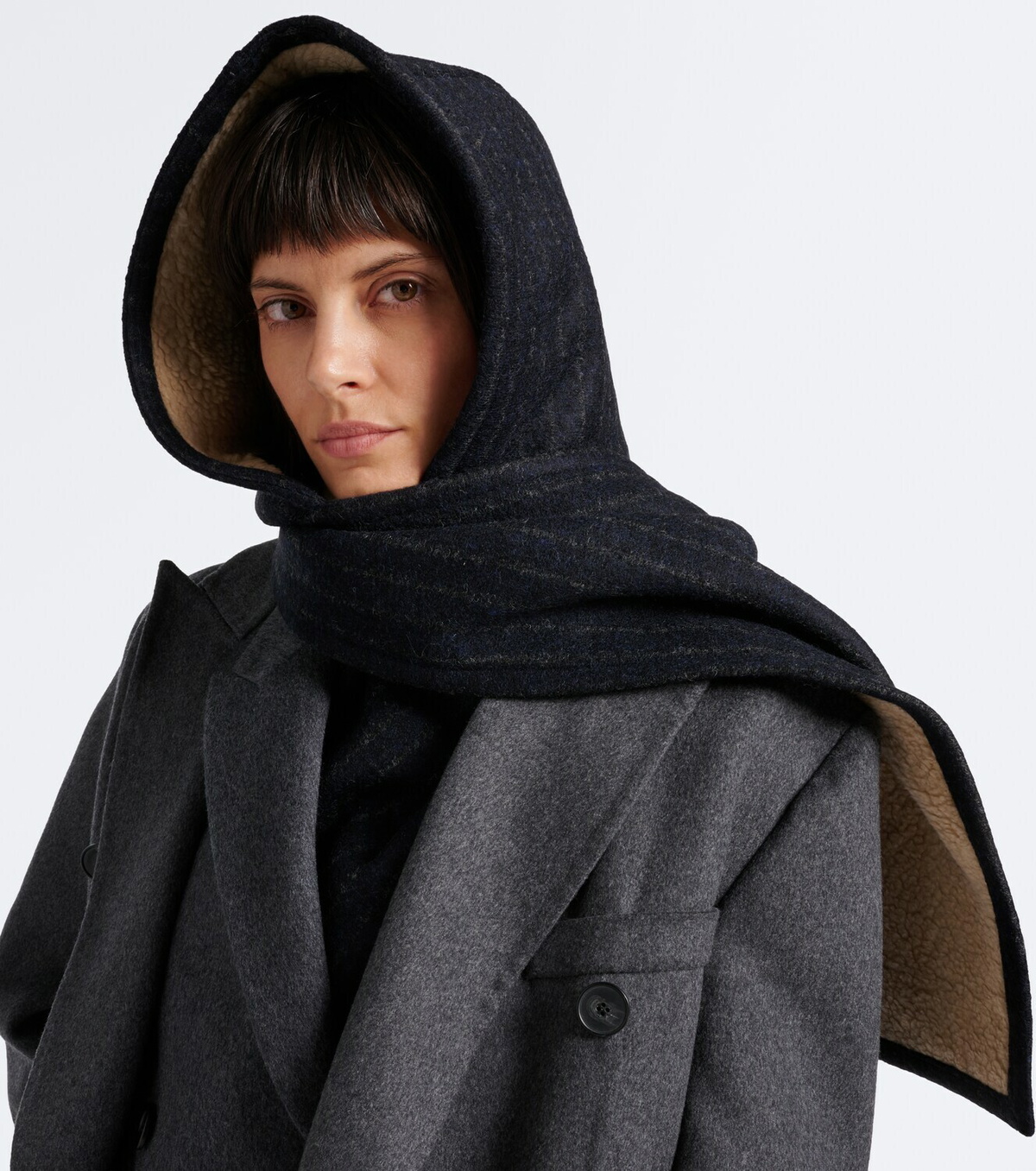Ruslan Baginskiy Striped wool-blend hood