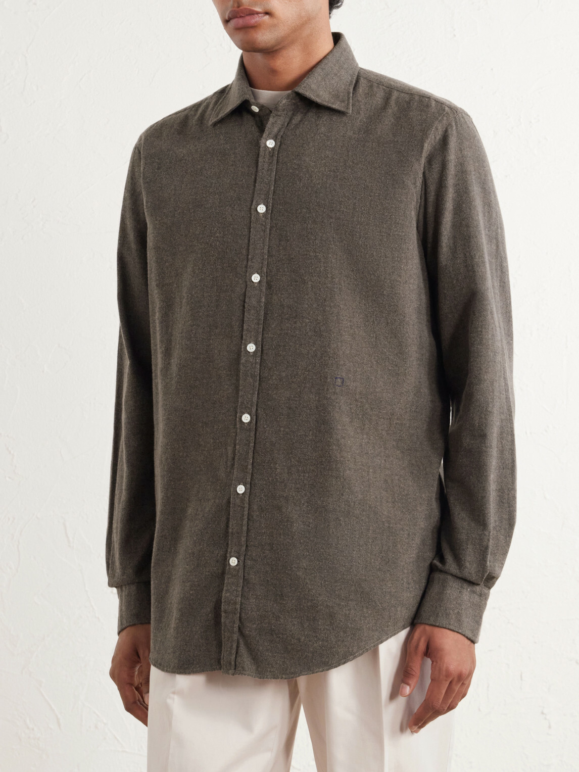 Massimo Alba - Genova Cotton-Flannel Shirt - Brown