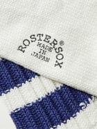 Rostersox - Metallic Striped Ribbed Cotton-Blend Socks