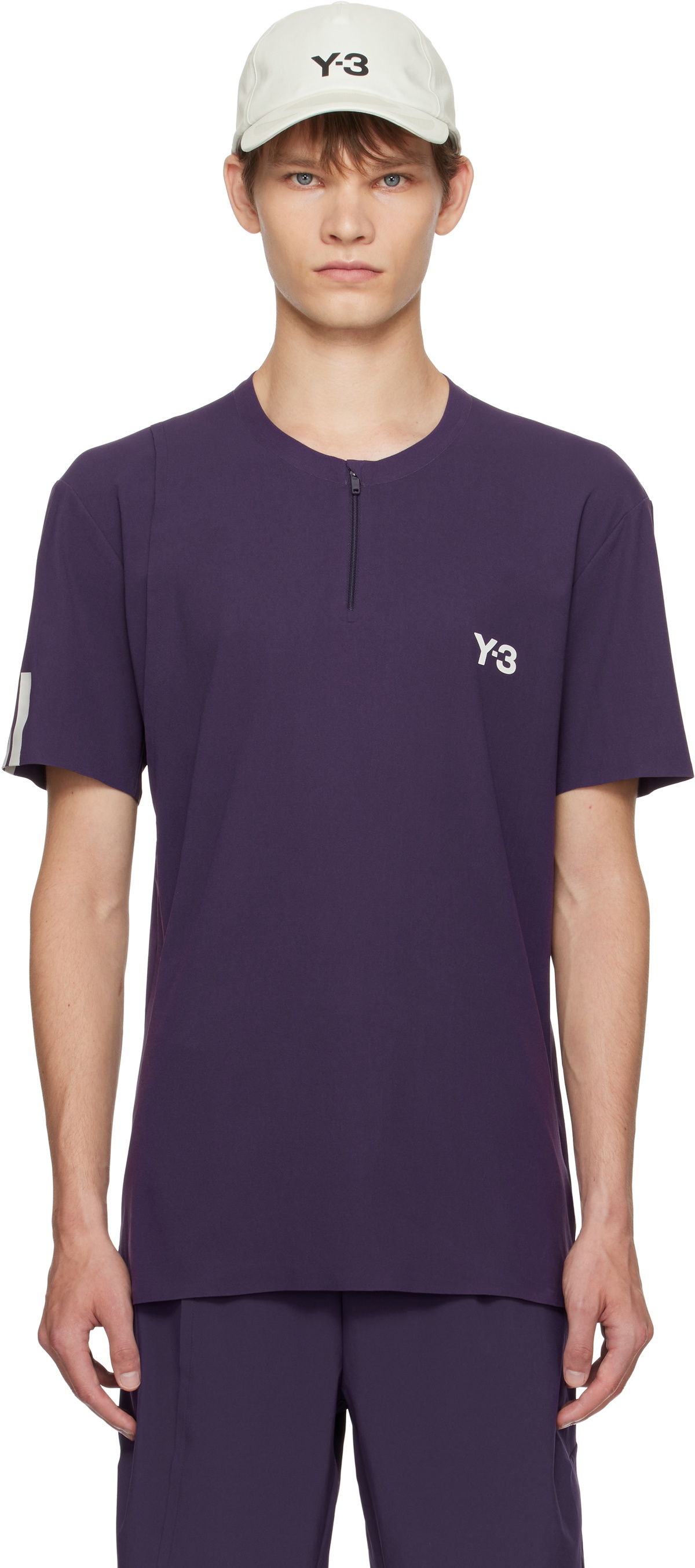 Y-3 Purple US Open Tennis Freelift Zip Pro T-shirt Y-3