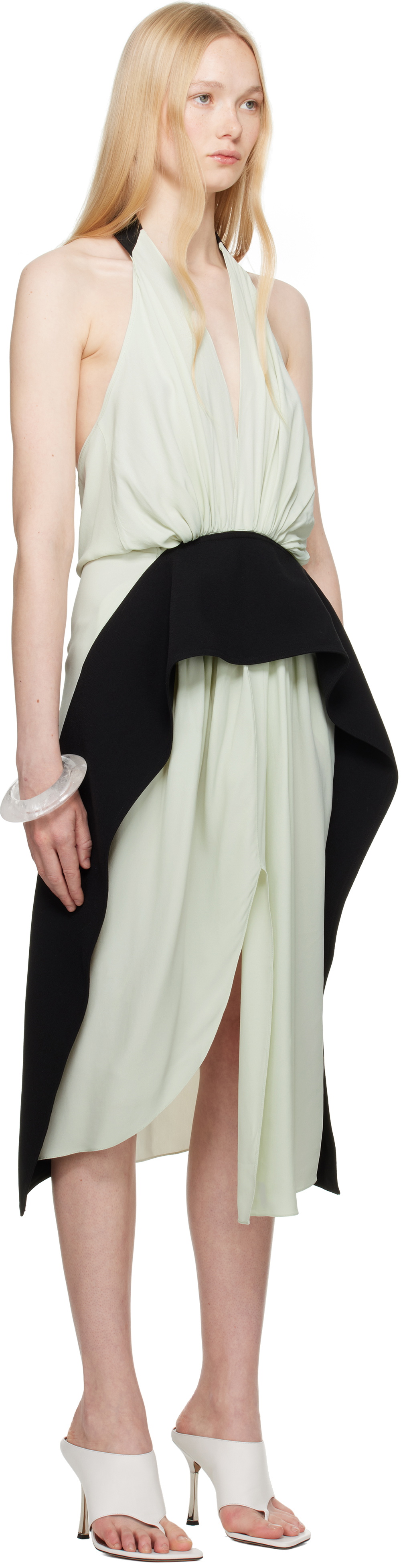 16Arlington Green & Black Piera Midi Dress
