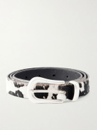 SECOND / LAYER - The Doc 2cm Studded Calf Hair Belt - White