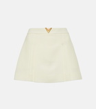 Valentino Embellished wool and silk skort