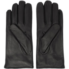 Dolce and Gabbana Black Leather Logo Gloves