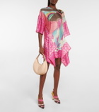 Fendi Printed silk-blend minidress