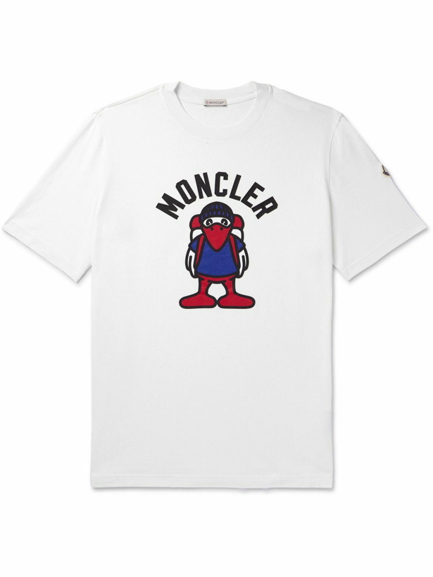 Photo: Moncler - Logo-Print Cotton-Jersey T-Shirt - White