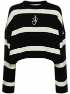 JW ANDERSON - Logo Striped Wool & Cashmere Sweater