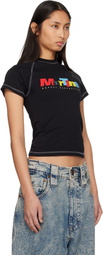 Martine Rose Black Raglan Shrunken T-shirt