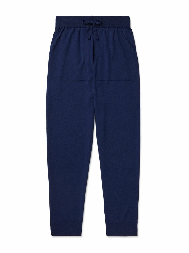 Photo: John Smedley - Henning Tapered Merino Wool Sweatpants - Blue