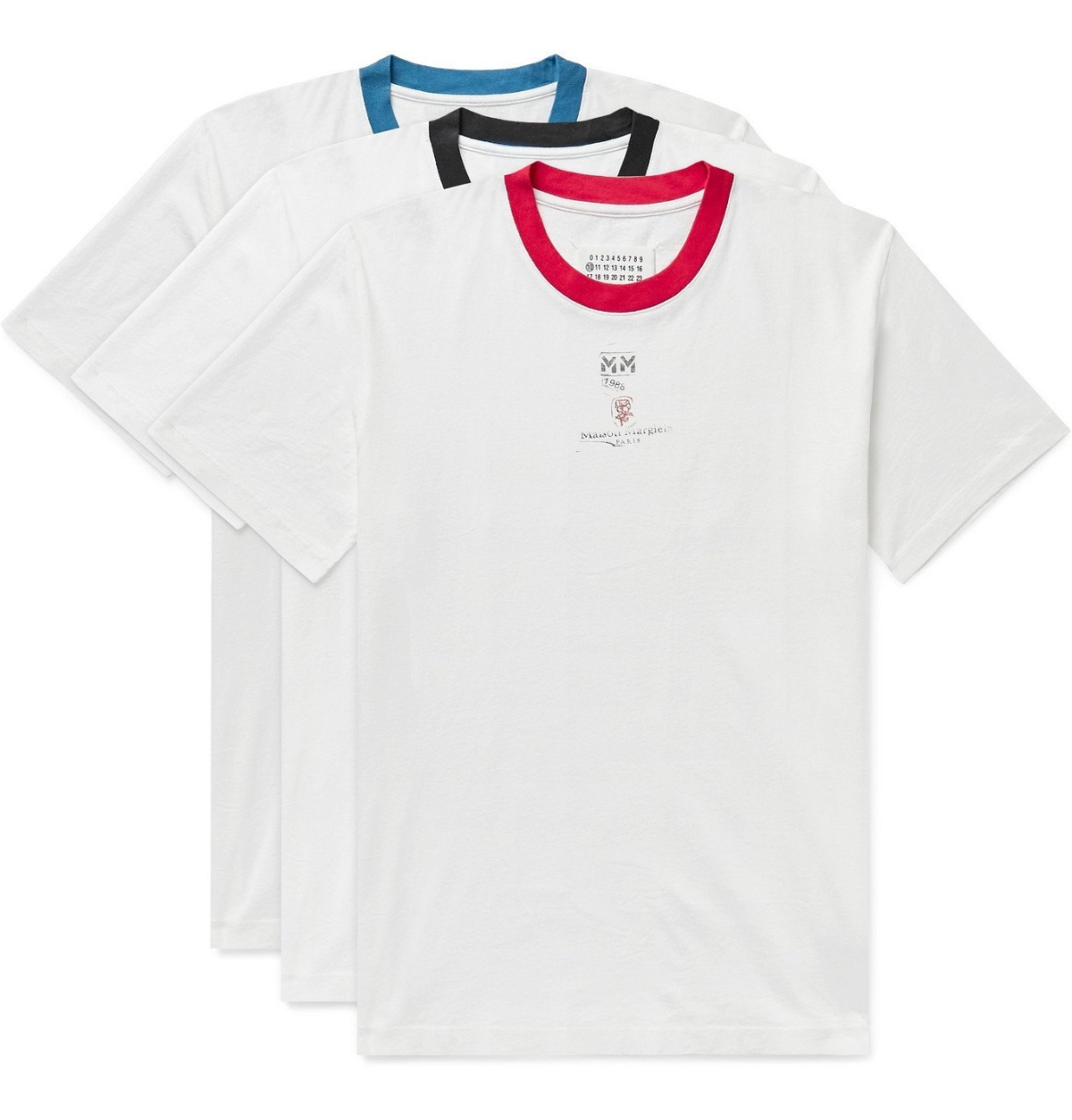 Moeras Retentie toxiciteit MAISON MARGIELA - Three-Pack Logo-Print Cotton-Jersey T-Shirts - White Maison  Margiela