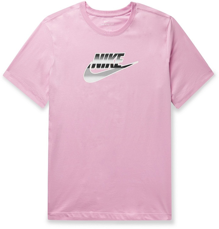 Photo: Nike - Sportswear Logo-Print Cotton-Jersey T-Shirt - Pink