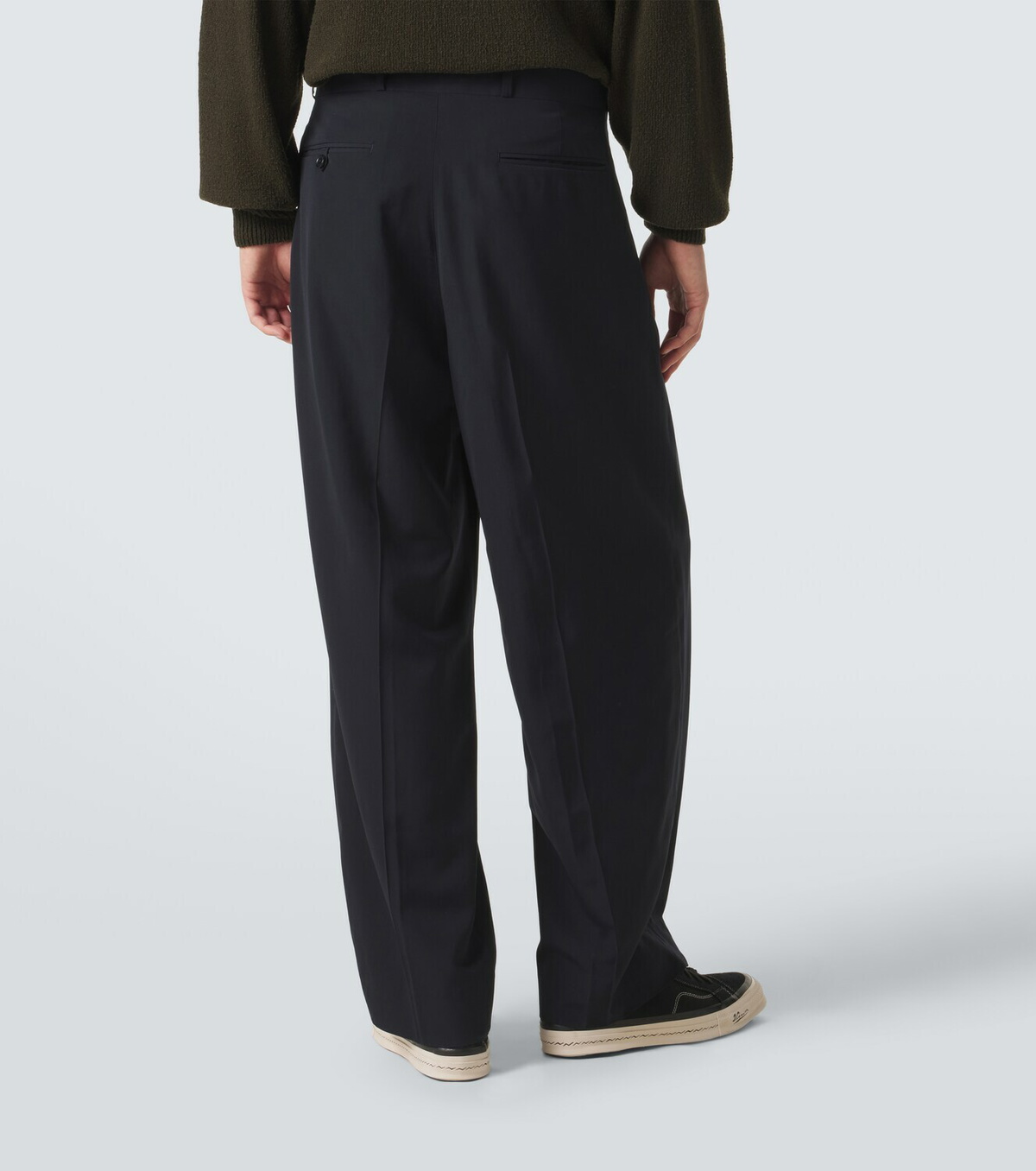 A.Presse Wool-blend wide-leg pants