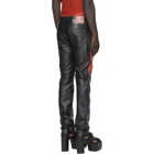 Mowalola Black Leather LC Print Base Pants