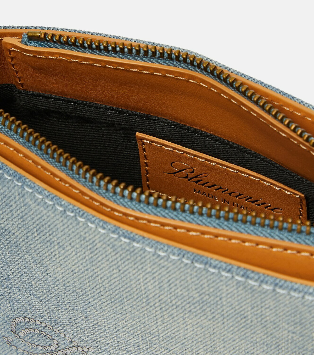Blumarine - Embellished denim shoulder bag