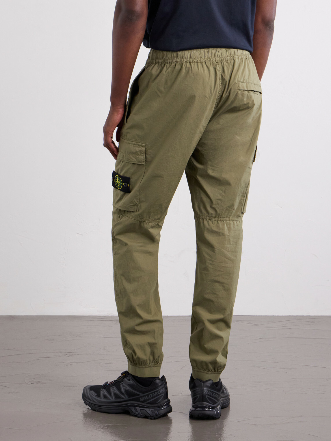 Stone Island - Tapered Stretch-Cotton Shell Cargo Trousers - Green