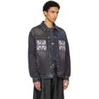 Off-White Black Royal Flag Skate Denim Jacket