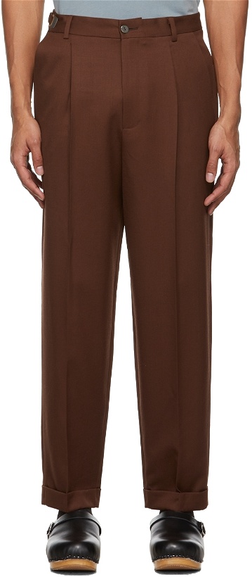 Photo: Magliano Brown Adjustable Classic One Pleat Trousers