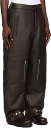 Moose Knuckles Brown Darrell Leather Pants
