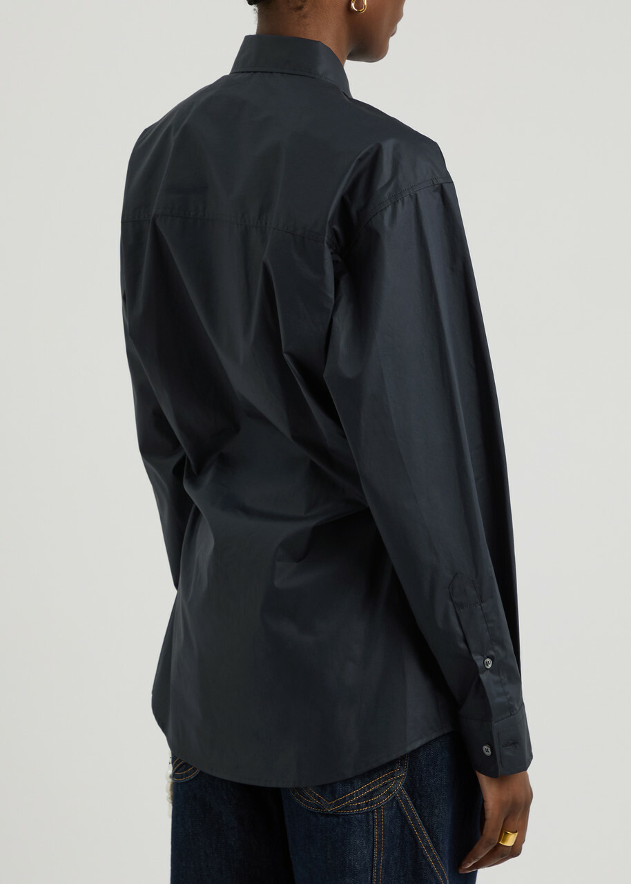 Darkpark Anne Cotton-poplin Shirt Navy