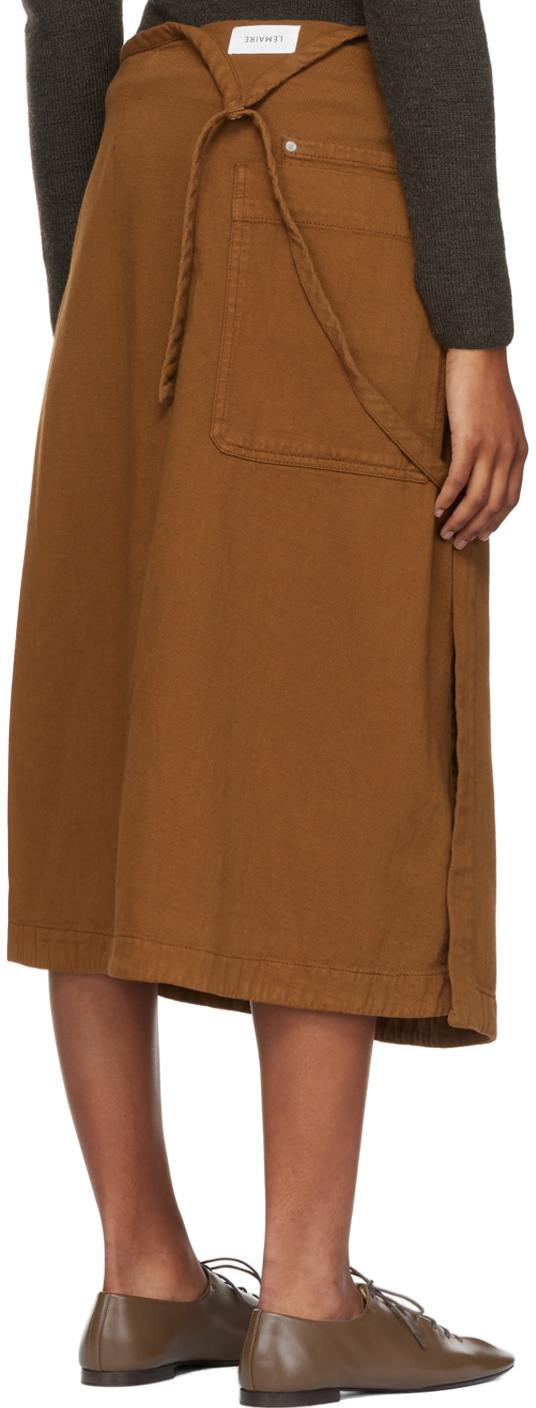 Lemaire Brown Apron Midi Skirt Lemaire