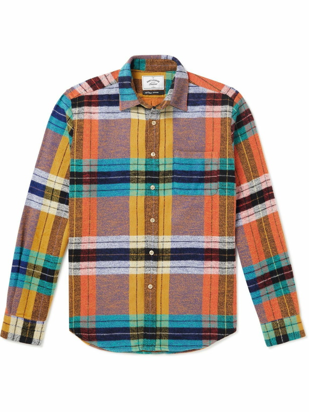 Photo: Portuguese Flannel - Checked Cotton-Flannel Shirt - Orange