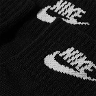 Nike Men's Everyday Essential Ankle Sock - 3 Pack in Black/White