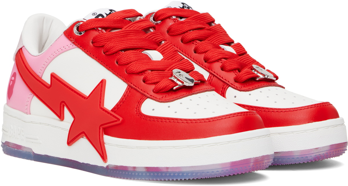 BAPE Red & Pink BAPE STA OS Sneakers A Bathing Ape