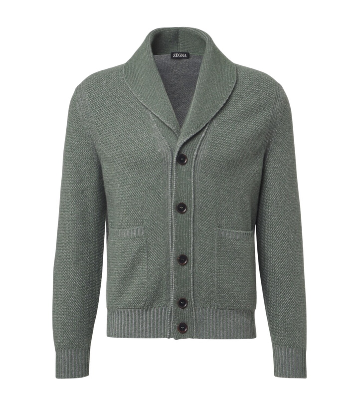 Photo: Zegna Waffle-knit cashmere and wool cardigan