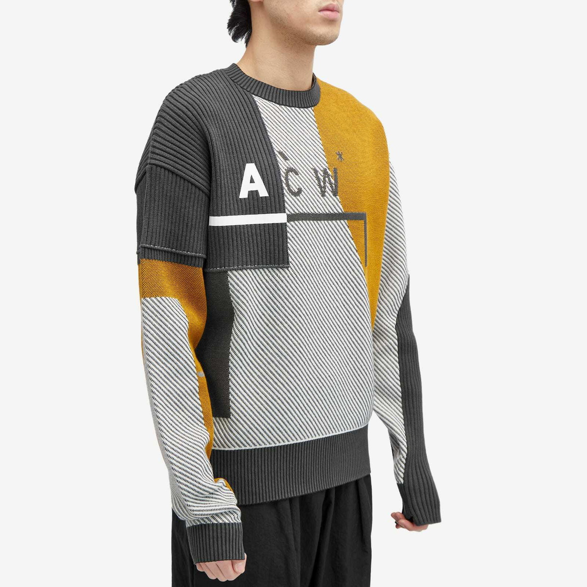 ACOLDWALL* Men's Geometric Sweater in Bone AColdWall*