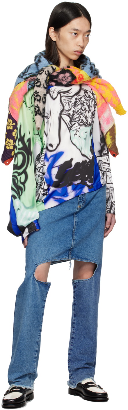 Gerrit Jacob Green & Gray Satin Long Sleeve T-Shirt