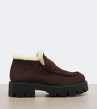Prada Shearling-lined suede ankle boots