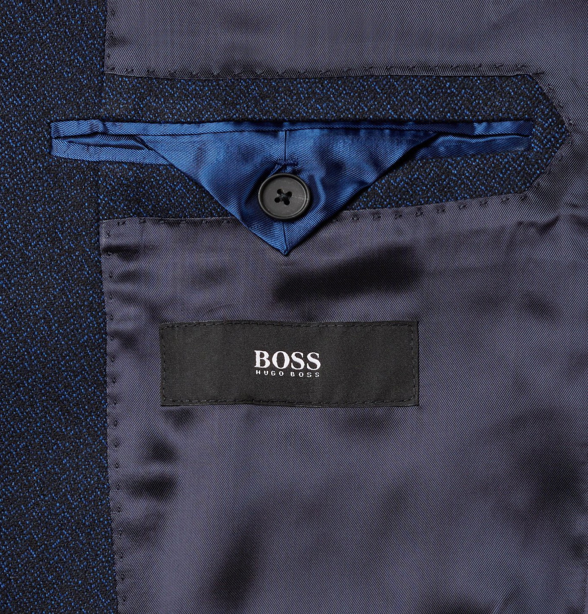 Hugo Boss - Slim-Fit Mélange Cotton and Wool-Blend Blazer - Blue Hugo Boss