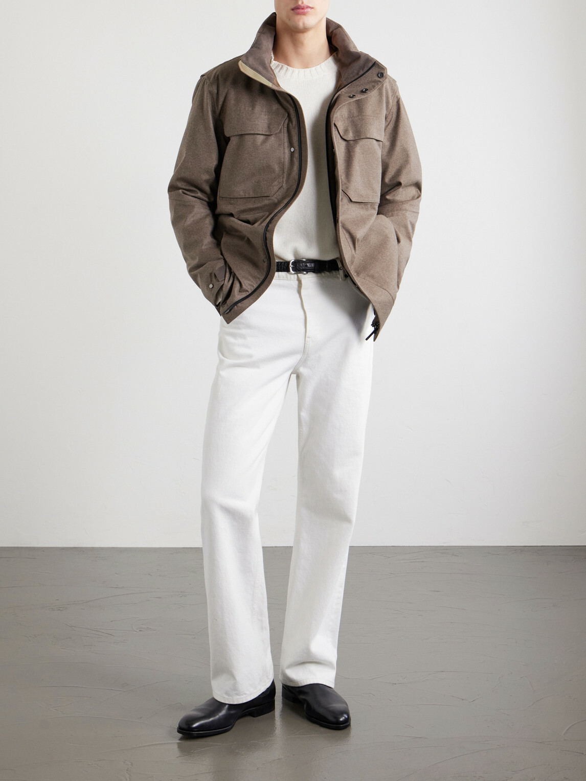 SEASE - Padded Wool and Cashmere-Blend Jacket - Brown