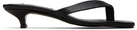 TOTEME Black Leather Heeled Flip Flop Sandals
